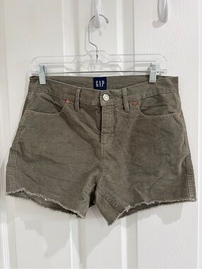 GAP Olive Green Corduroy Cutoff Shorts